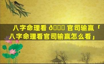 八字命理看 🐘 官司输赢「八字命理看官司输赢怎么看」